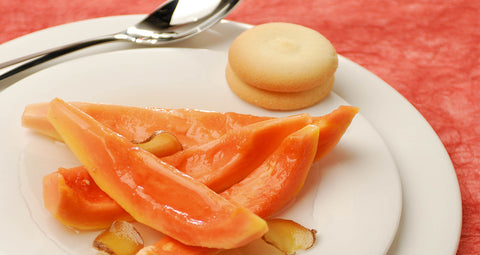Red Papaya with Ginger Syrup