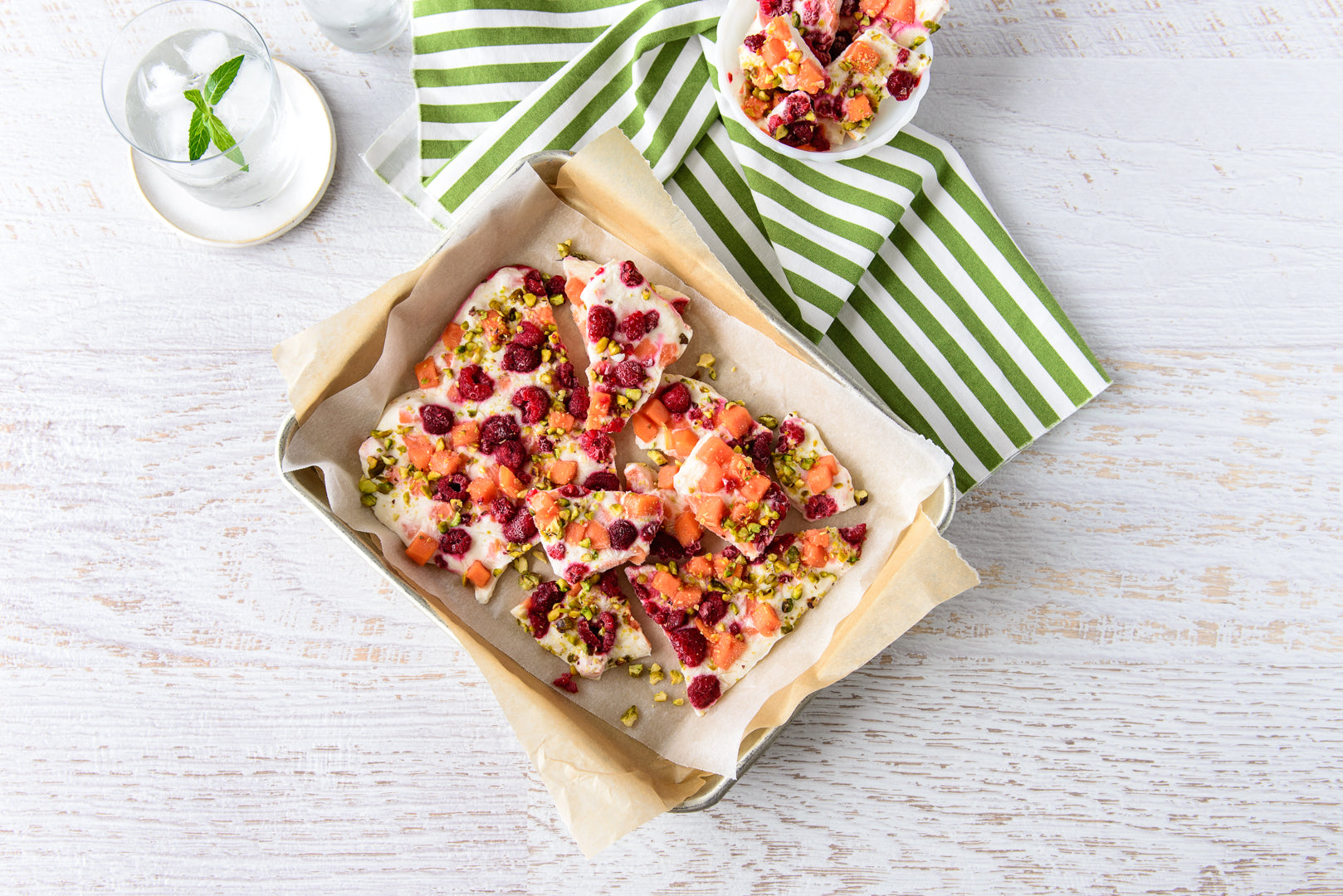 Papaya Frozen Yoghurt Bark