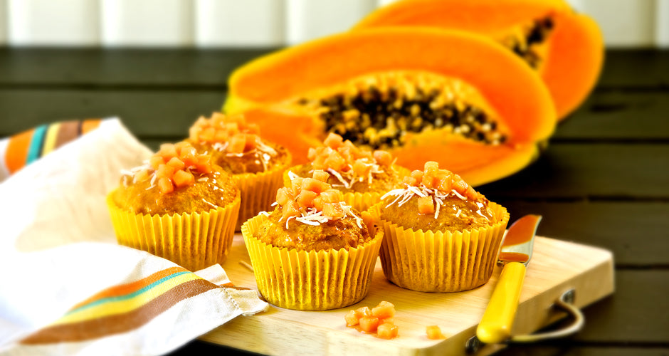 Papaya and Coconut Muffins