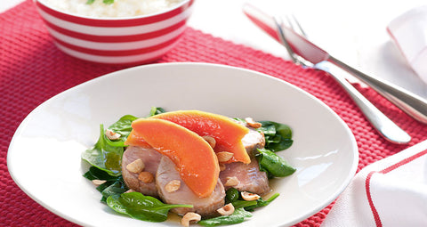 Pork Fillet with Buttered Honeyed Papaya