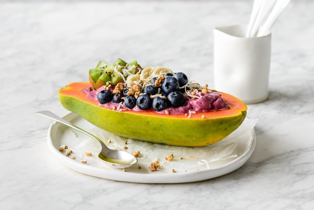 Berry Smoothie Papaya Boat